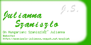 julianna szaniszlo business card